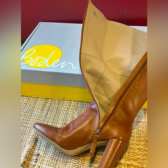 BODEN s8/39 full zip knee boots-very gently loved-original box-leather in/out - Picture 5 of 9